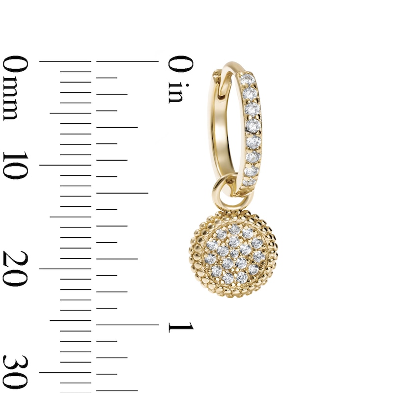 14K Gold Plated CZ Pavé Drop Huggies