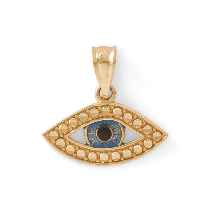 14K Gold Plated Enamel Evil Eye Charm