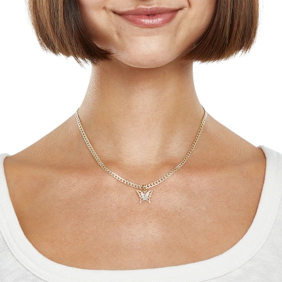 14K Gold Plated Two-Tone Butterfly Charm