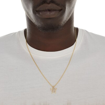 14K Gold Plated Two-Tone Butterfly Charm