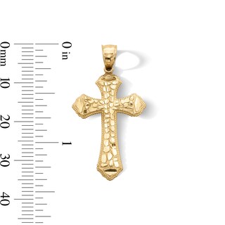 14K Gold Plated Nugget Cross Necklace Charm