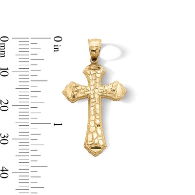 14K Gold Plated Nugget Cross Necklace Charm