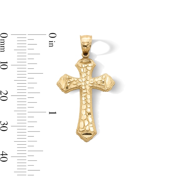 14K Gold Plated Nugget Cross Necklace Charm