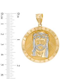 Sterling Silver and 14K Gold Plated Jesus Christ Medallion Charm