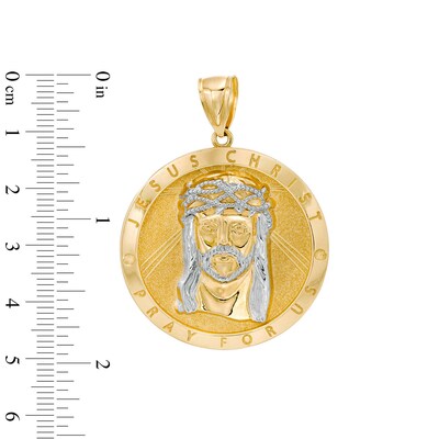 Sterling Silver and 14K Gold Plated Jesus Christ Medallion Charm
