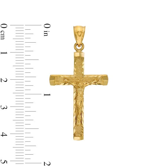 14K Gold Plated Diamond-Cut Crucifix Charm