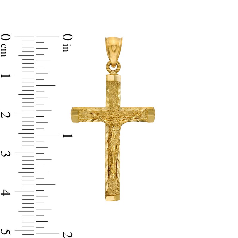 14K Gold Plated Diamond-Cut Crucifix Charm