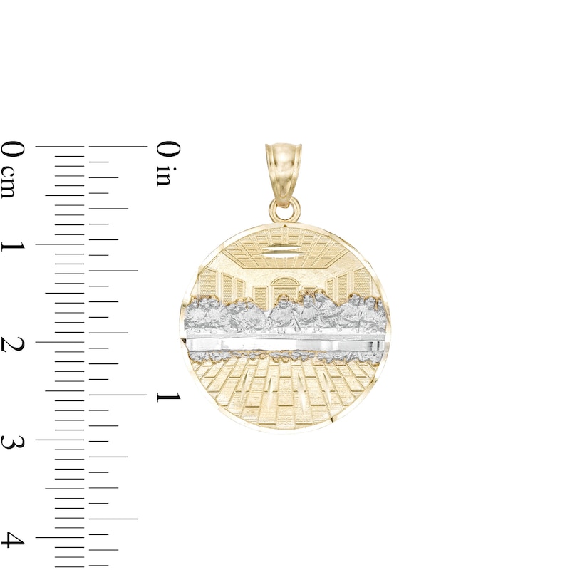 14K Gold Plated Two-Tone Last Supper Medallion Charm