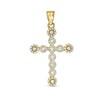 14K Gold Plated CZ Cluster Cross Charm
