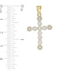 14K Gold Plated CZ Cluster Cross Charm