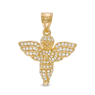 14K Gold Plated Pavé CZ Praying Angel Charm