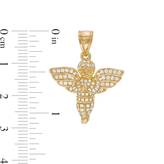 14K Gold Plated Pavé CZ Praying Angel Charm