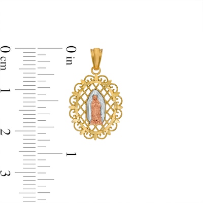 14K Gold Plated Tri-Tone Religious Charm