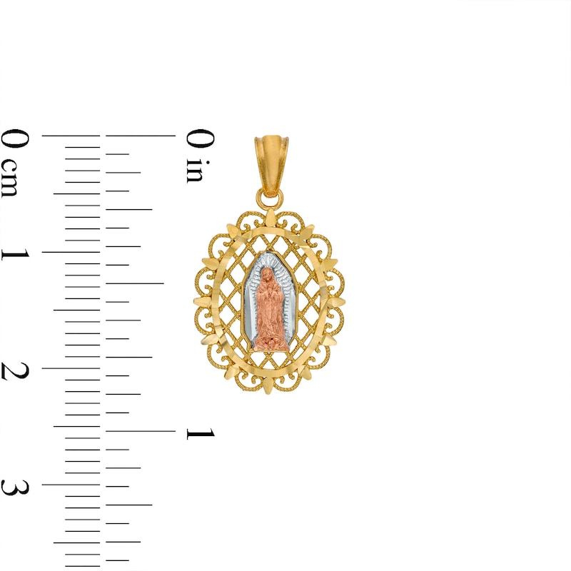 14K Gold Plated Tri-Tone Religious Charm