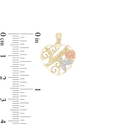 Sterling Silver and 14K Gold Plate Mom Charm