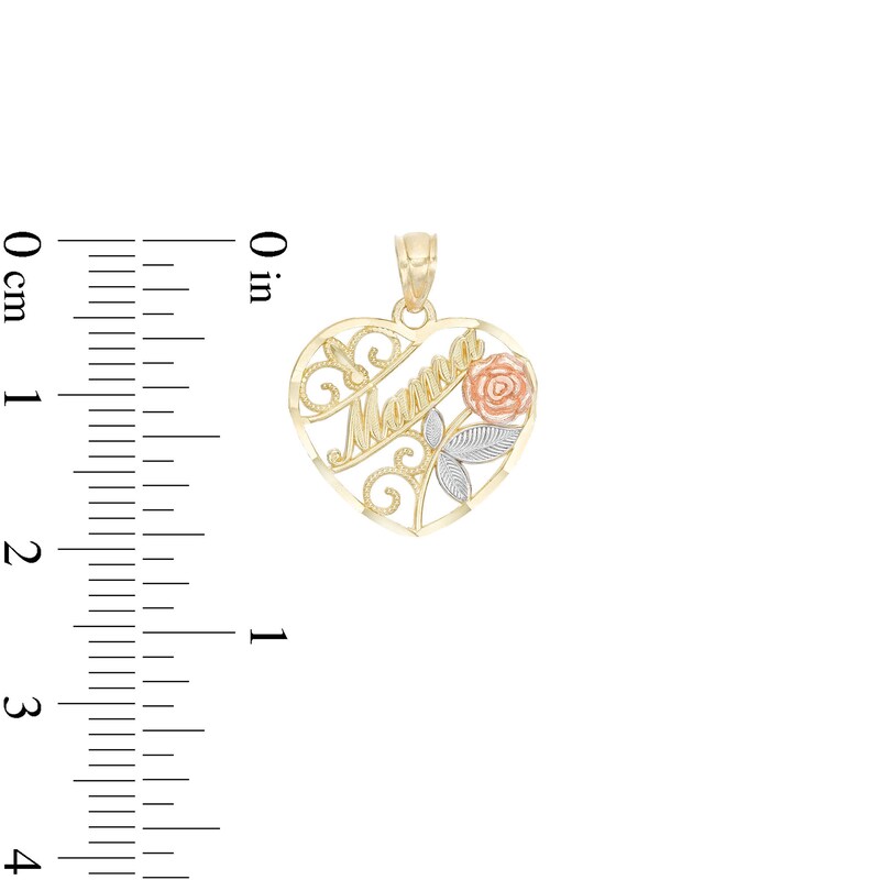 Sterling Silver and 14K Gold Plate Mom Charm