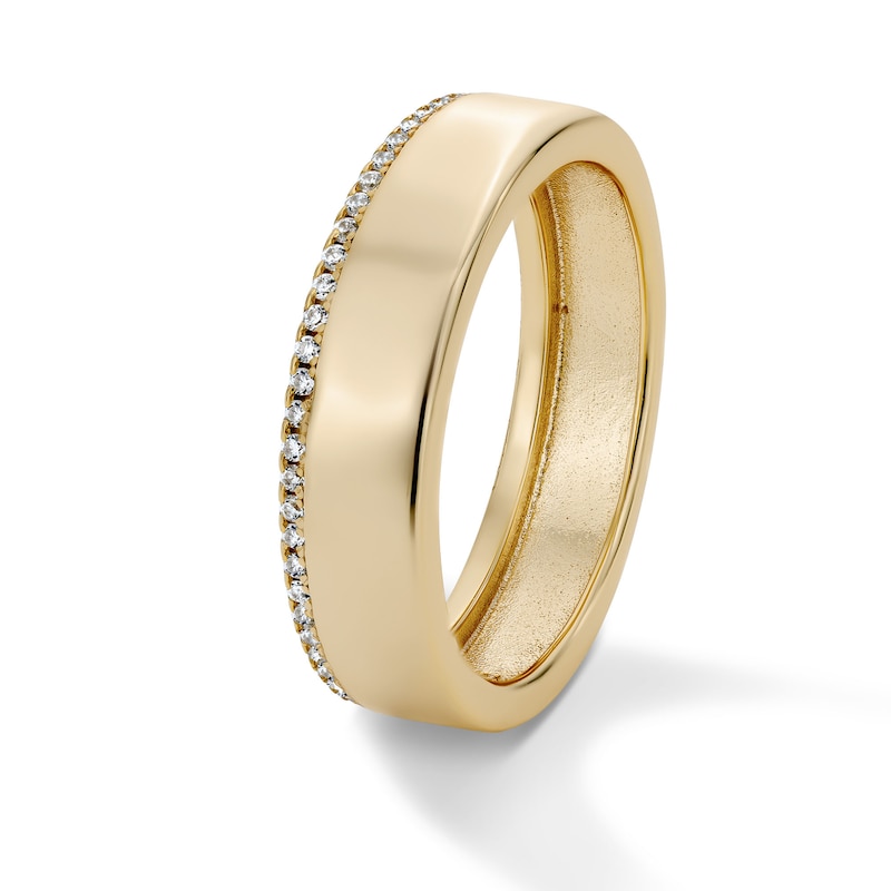 14K Gold Plated CZ-Lined Band - Size 10.5
