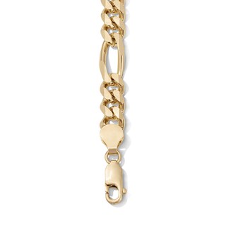 14K Gold Plated 7.3mm Figaro Chain Bracelet - 8.5"
