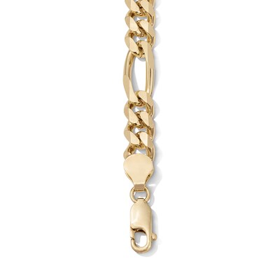 14K Gold Plated 7.3mm Figaro Chain Bracelet - 8.5"