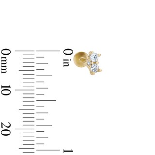 14K Gold Plated CZ Crown Flat Back Stud