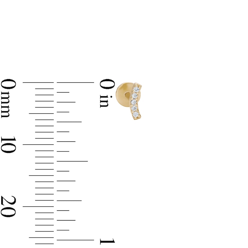Main Image 2 of 14K Gold Plated CZ Pavé Curve Flatback Studs