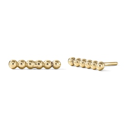 14K Gold Plated Beaded Bar Studs