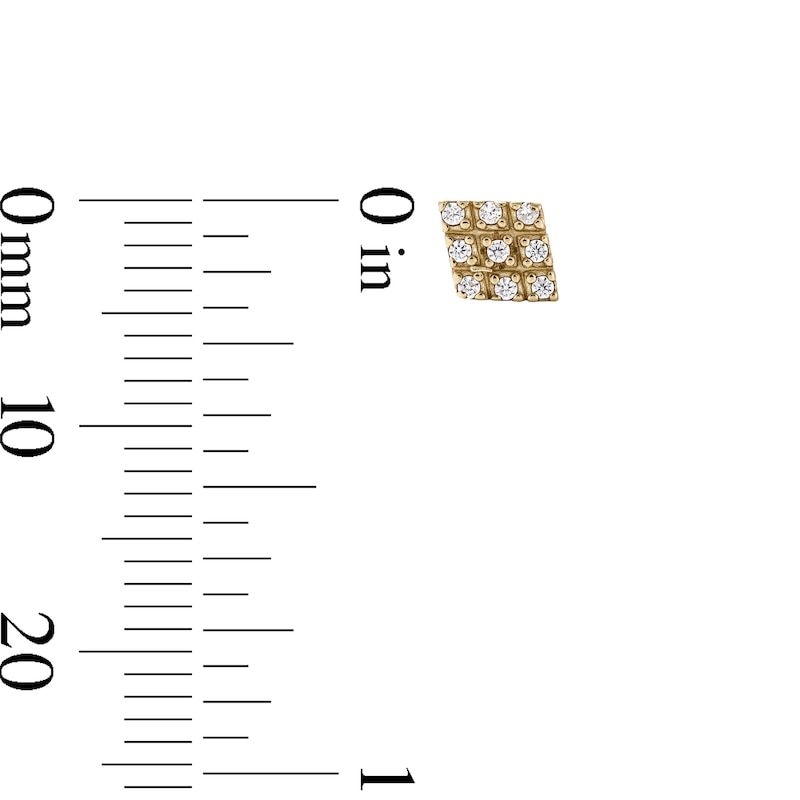 14K Gold Plated CZ Pavé Square Studs