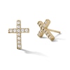 Thumbnail Image 1 of 14K Gold Plated CZ Pavé Cross Studs