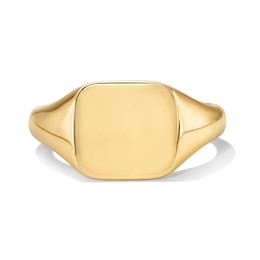 14K Gold Plated Square Signet Ring