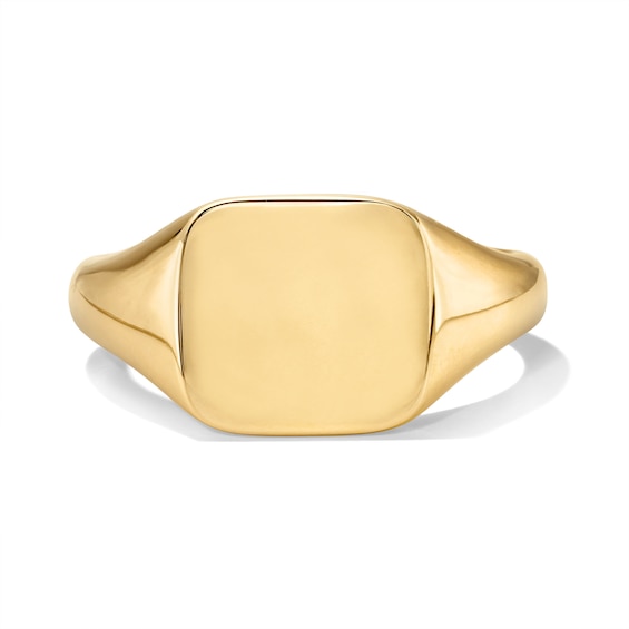14K Gold Plated Square Signet Ring