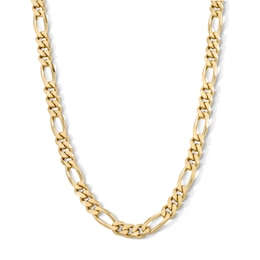 14K Gold Plated 6.3mm Figaro Chain - 22"