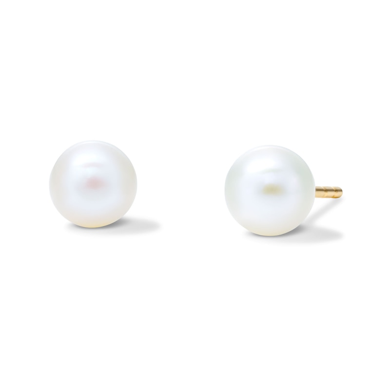 Main Image 1 of 14K Gold Plated Freshwater Cultured Pearl Studs