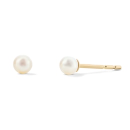 14K Gold Plated 3mm Cultured Freshwater Pearl Studs