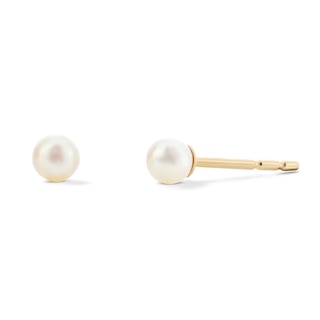14K Gold Plated 3mm Cultured Freshwater Pearl Studs