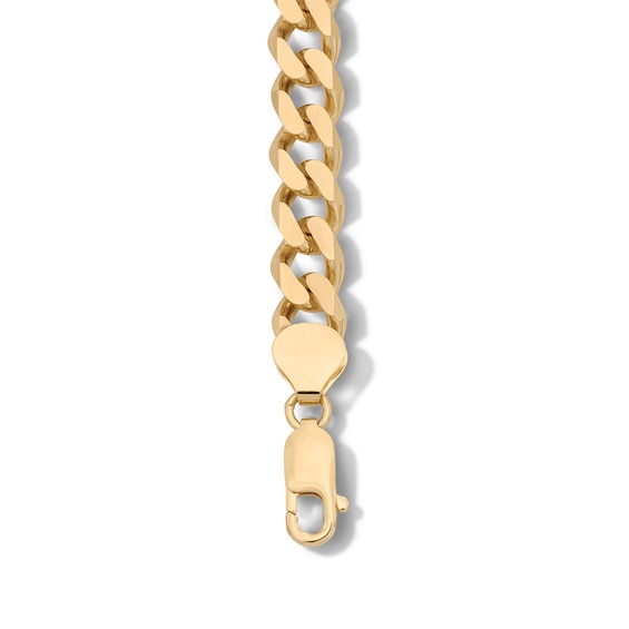 14K Gold Plated Diamond-Cut Curb Chain Bracelet - 8.5"