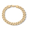 Thumbnail Image 1 of 14K Gold Plated Diamond-Cut Curb Chain Bracelet - 7.5"