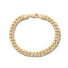 Thumbnail Image 1 of 14K Gold Plated Diamond-Cut Curb Chain Bracelet - 7.5"
