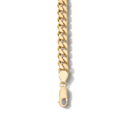 14K Gold Plated Diamond-Cut Curb Chain Bracelet - 7.5"