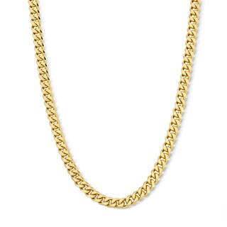 14K Gold Plated Diamond-Cut Curb Chain - 22"