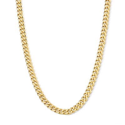 14K Gold Plated Diamond-Cut Curb Chain - 20"