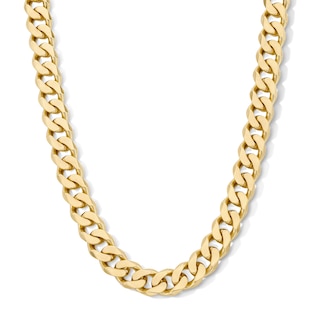 14K Gold Plated Diamond-Cut Curb Chain - 22"
