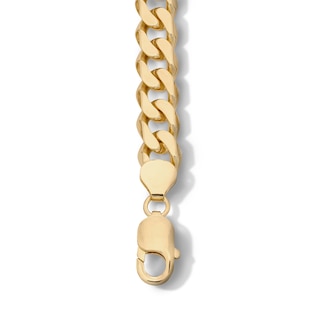 14K Gold Plated Diamond-Cut Curb Chain Bracelet - 8.5"