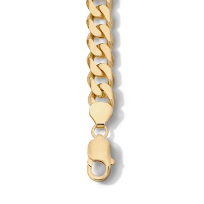 14K Gold Plated Diamond-Cut Curb Chain Bracelet - 8.5"