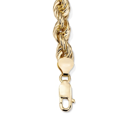 14K Gold Plated 10mm Rope Chain Bracelet - 8.5"