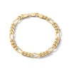 Thumbnail Image 1 of 14K Gold Plated Figaro Chain Bracelet - 7.5"