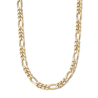 14K Gold Plated 7.3mm Figaro Chain - 22"