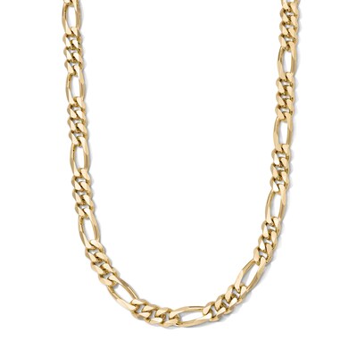 14K Gold Plated 7.3mm Figaro Chain - 22"