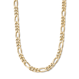 14K Gold Plated 7.3mm Figaro Chain - 24"