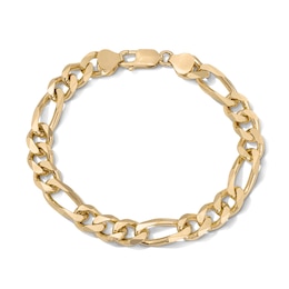 14K Gold Plated 9mm Figaro Chain Bracelet - 8.5"