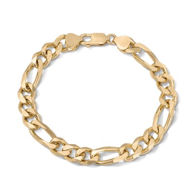 14K Gold Plated 9mm Figaro Chain Bracelet - 8.5"